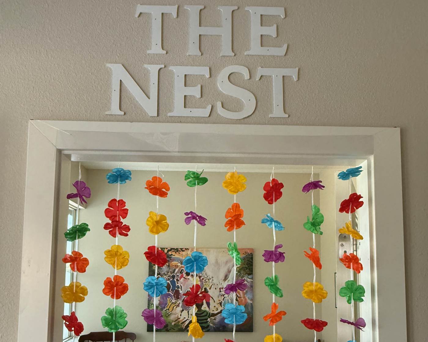 The Nest, a quiet room just behind the Pray-Ground, with its own window onto the service